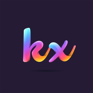 Harf logo Kx şablon iş afiş için