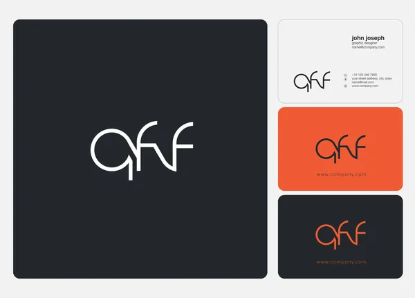 Logo Ortak Qff Kartvizit Şablonu Vektör Için — Stok Vektör