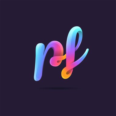 Harf logo Pf şablon iş afiş için