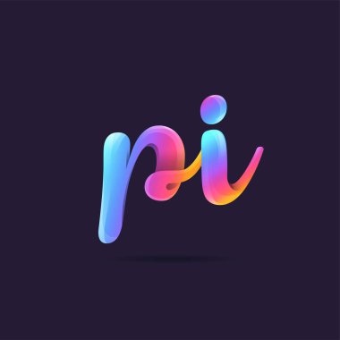 Harf logo Pi şablon iş afiş için