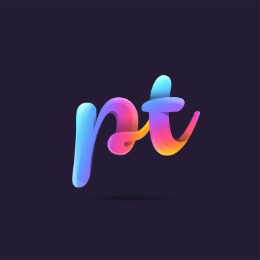 Harf logo Pt şablon iş afiş için