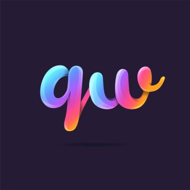 Logo ortak Qw kartvizit şablon olarak vektör