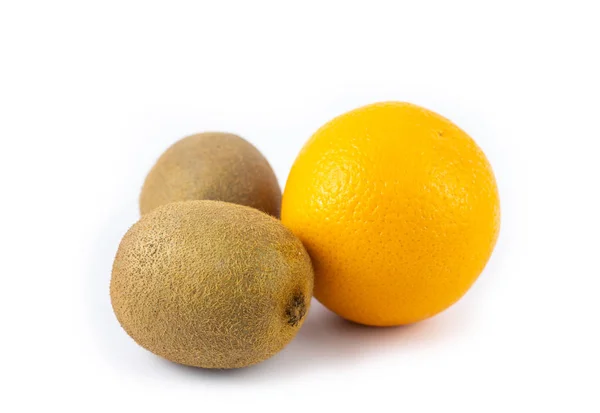Kiwi Orange Fruits Isolated Background — Stock Photo, Image