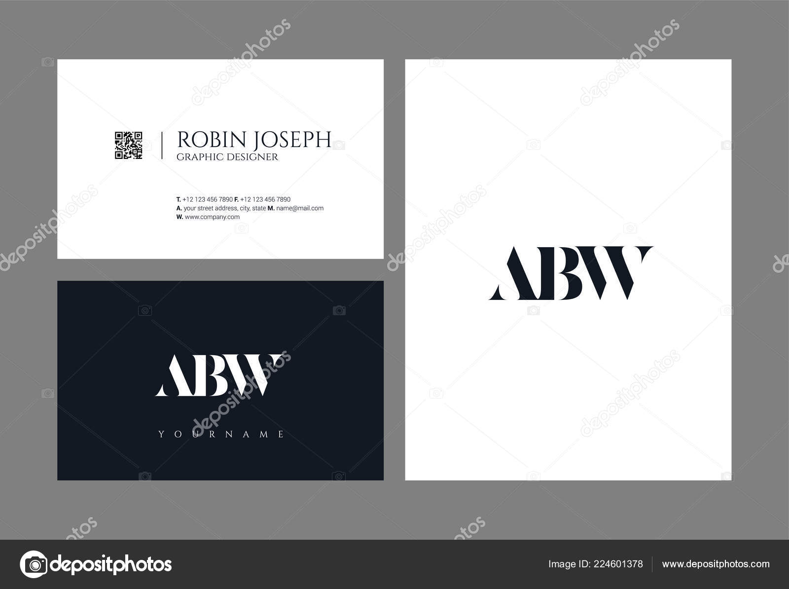 Logo Joint Abw Business Card Template Vector Stock Vector by  ©ajayandzyn@gmail.com 224601378