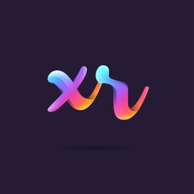 Harf logo Xr şablon iş afiş için