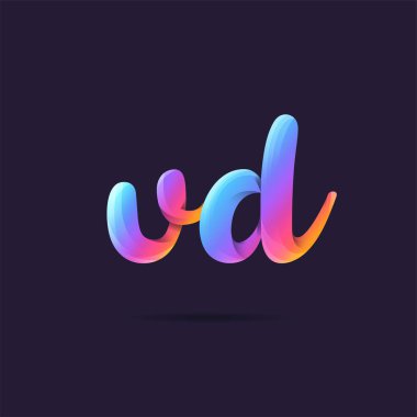 Harf logo Vd şablon iş afiş için