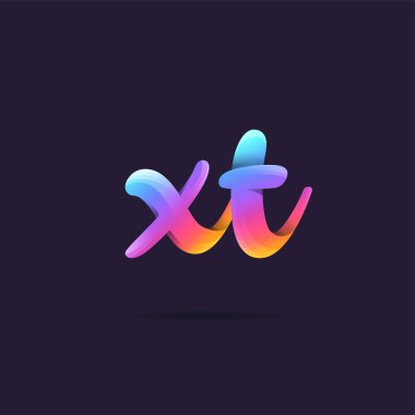 Harf logo Xt şablon iş afiş için