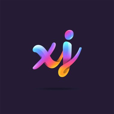 Harf logo Xj şablon iş afiş için