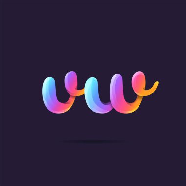 Harf logo Vw şablon iş afiş için