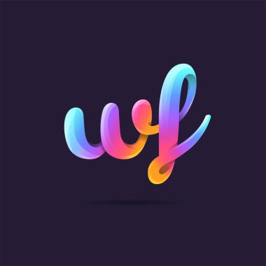 Harf logo Wf şablon iş afiş için