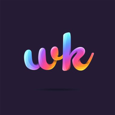 Harf logo Wk şablon iş afiş için