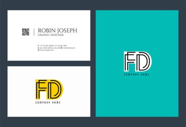 Harf logo Fd şablon iş afiş için