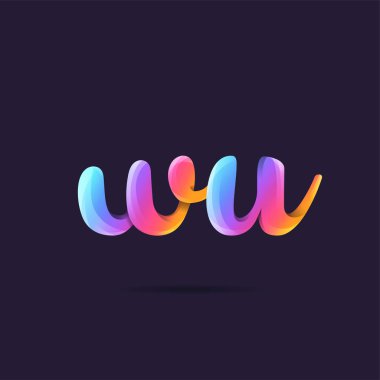 Harf logo Wu şablon iş afiş için