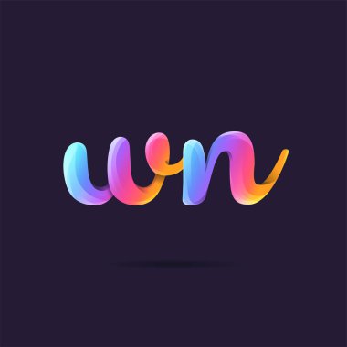 Harf logo Wn şablon iş afiş için