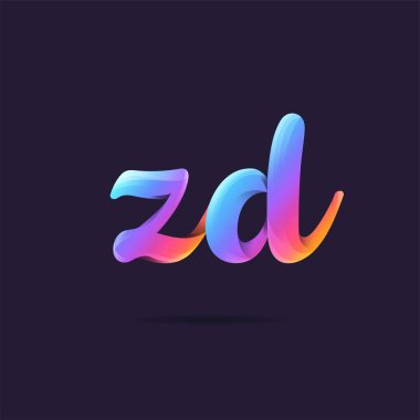 Harf logo Zd şablon iş afiş için