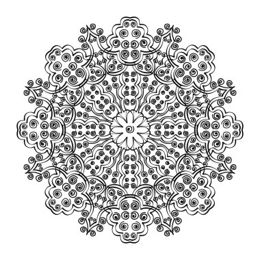 Düğün çiçek Mandala süslemeli el ilanı. Vektör oryantal tasarımı