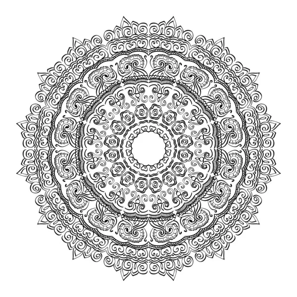 Folleto Boda Con Adornos Florales Mandala Diseño Oriental Vectorial — Archivo Imágenes Vectoriales