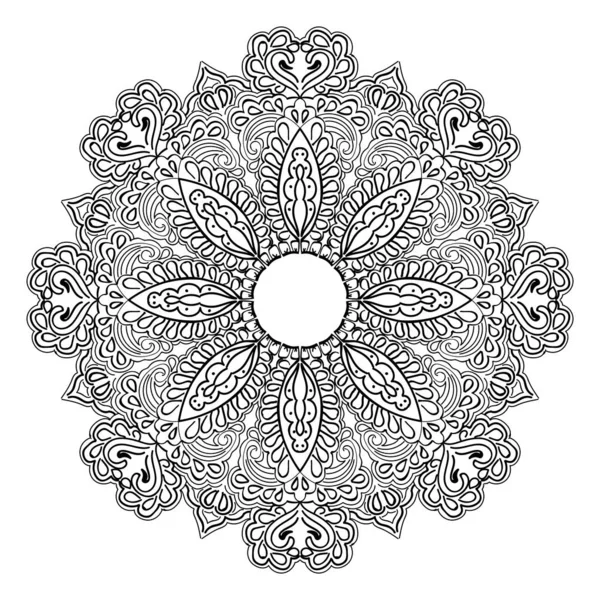 Folleto Boda Con Adornos Florales Mandala Diseño Oriental Vectorial — Archivo Imágenes Vectoriales