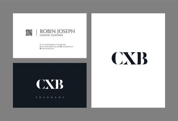Logo Joint Cxb Business Card Template Vector — Stock Vector