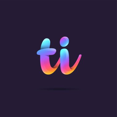 Harf logo Ti şablon iş afiş için