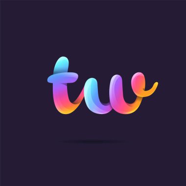 Harf logo Tw şablon iş afiş için