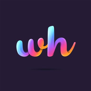 Harf logo Wh şablon iş afiş için