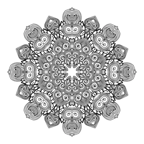 Folleto Boda Con Adornos Florales Mandala Diseño Oriental Vectorial — Archivo Imágenes Vectoriales