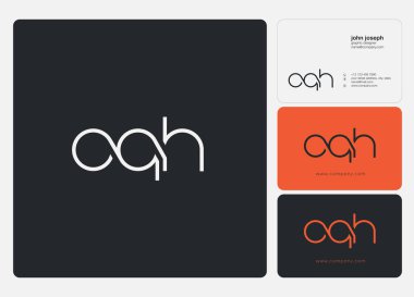 Harf logo Oqh şablon iş afiş için