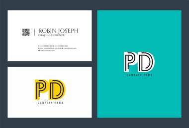 Harf logo Pd şablon iş afiş için
