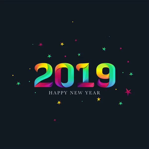 Projeto Cartão Ano Novo Feliz 2019 —  Vetores de Stock