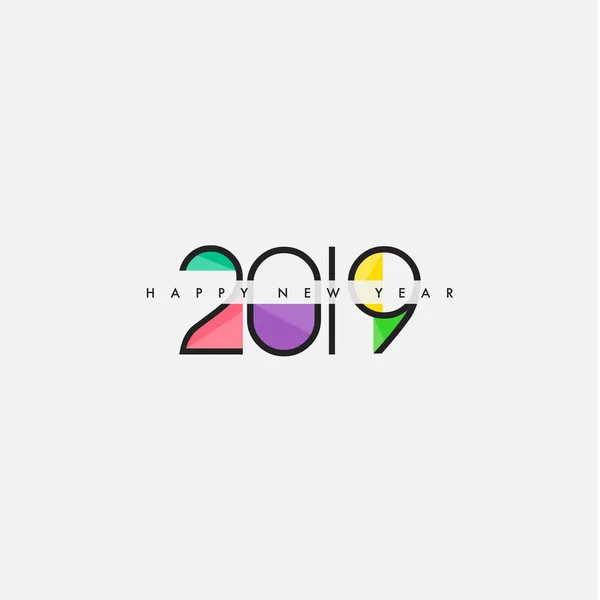 2019 Happy New Year Card Design — Stock Vector