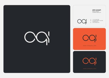 Logo vektör kartvizit şablonu için Oqi ortak