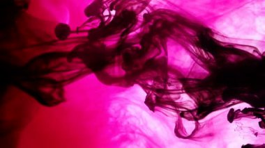 kırmızı ve siyah renk su karıştırma. Gerçek atış boya soyut duman patlama. Görünümü kapatın