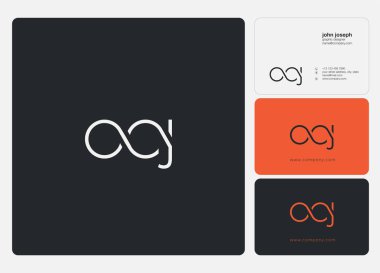 Logo vektör kartvizit şablonu için Ooj ortak