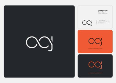 Logo vektör kartvizit şablonu için Ooj ortak