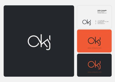 Logo vektör kartvizit şablonu için Okj ortak