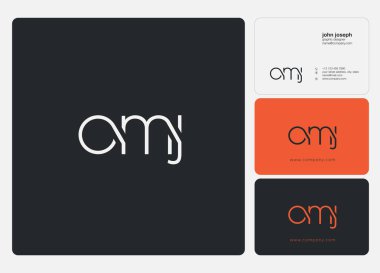 Logo vektör kartvizit şablonu için Omj ortak