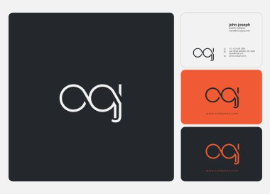 Logo vektör kartvizit şablonu için Oqj ortak