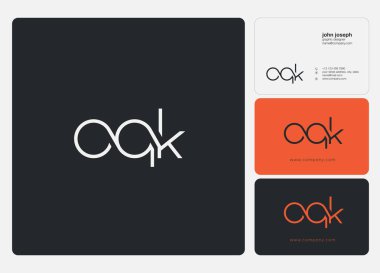 Logo vektör kartvizit şablonu için Oqk ortak