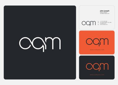 Logo vektör kartvizit şablonu için Oqm ortak