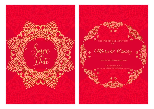 Γάμος Φέιγ Βολάν Διακοσμητικά Στοιχεία Floral Μάνταλα Διάνυσμα Oriental Σχεδιασμό — Διανυσματικό Αρχείο