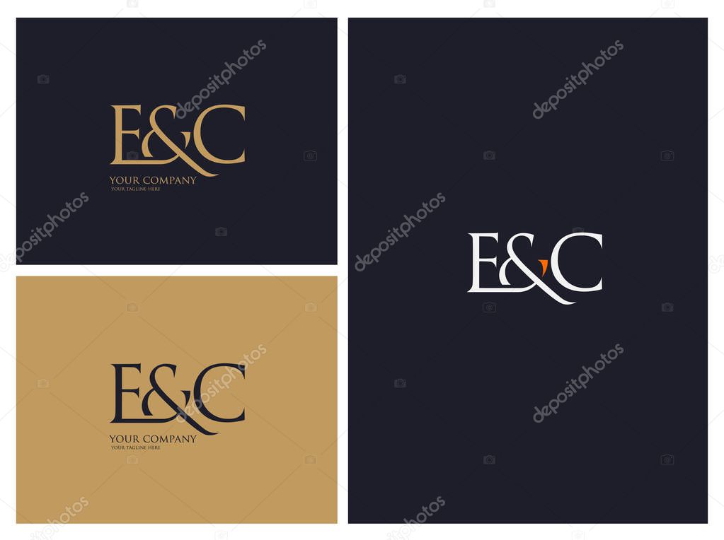 Logo joint Ec for Business Card Template, Vector