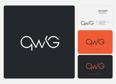 Logo vektör kartvizit şablonu için Qwg ortak