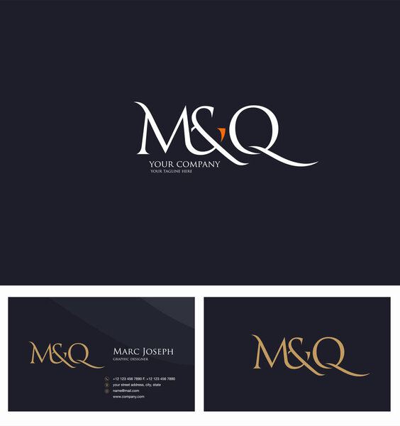 совместный логотип Mq для шаблона визитной карточки, вектор
