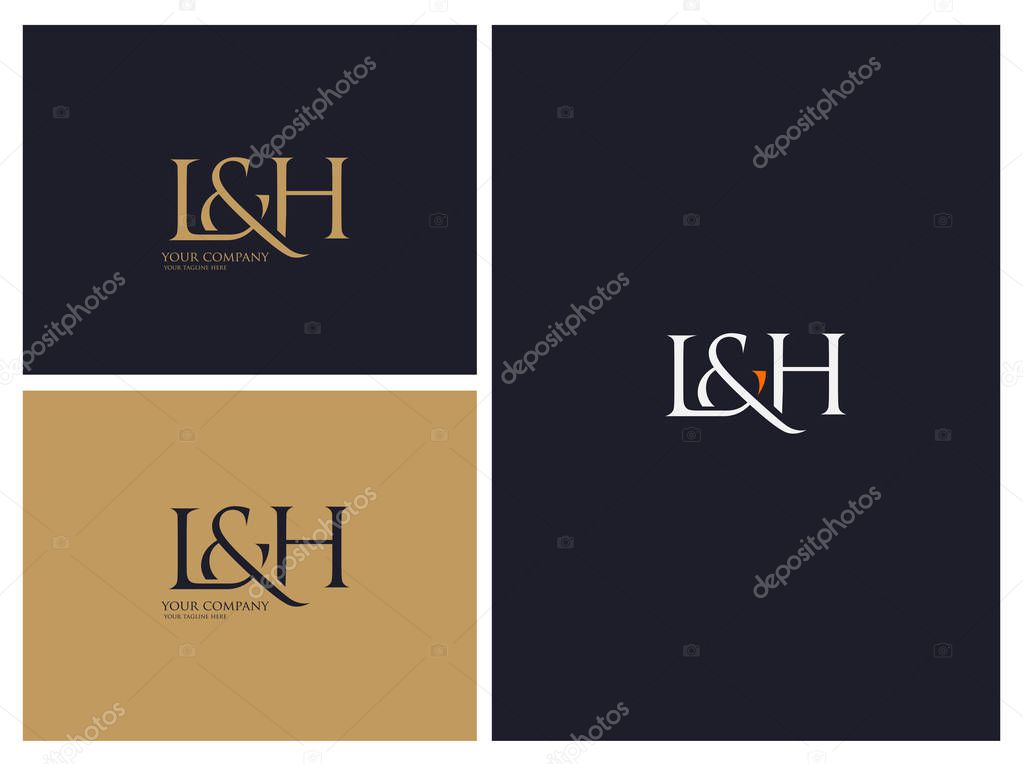 Logo joint Lh for Business Card Template, Vector