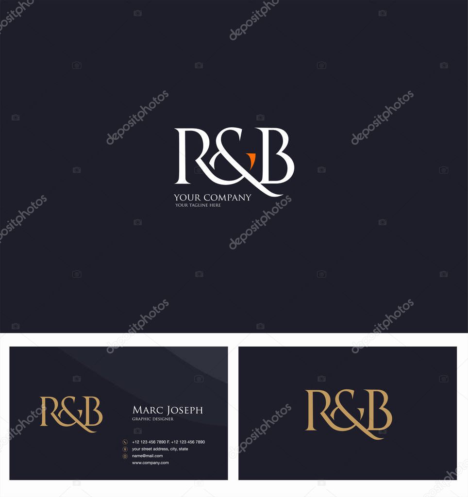 Logo joint Rb for Business Card Template, Vector