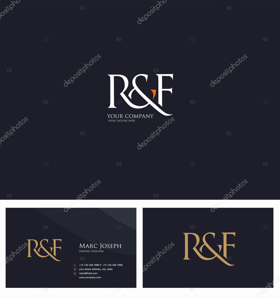 Logo joint Rf for Business Card Template, Vector