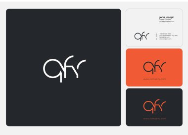 Logo vektör kartvizit şablonu için Qfr ortak