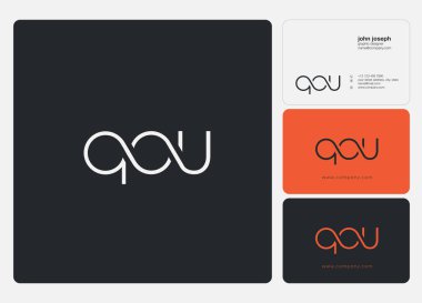 Logo ortak Qou kartvizit şablon olarak vektör