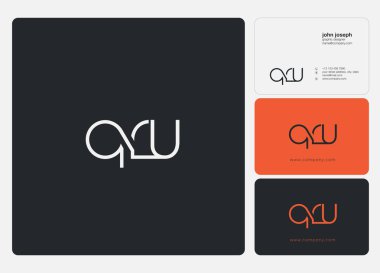 Logo vektör kartvizit şablonu için Qru ortak